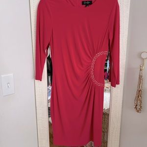 Jessica Simpson ruched waist dress. Size 8.  Hot Pink! 💖